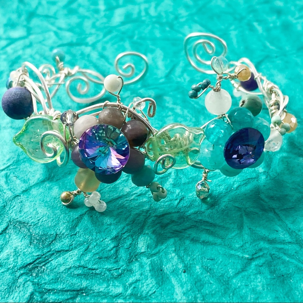 Silver wire cuff bracelet